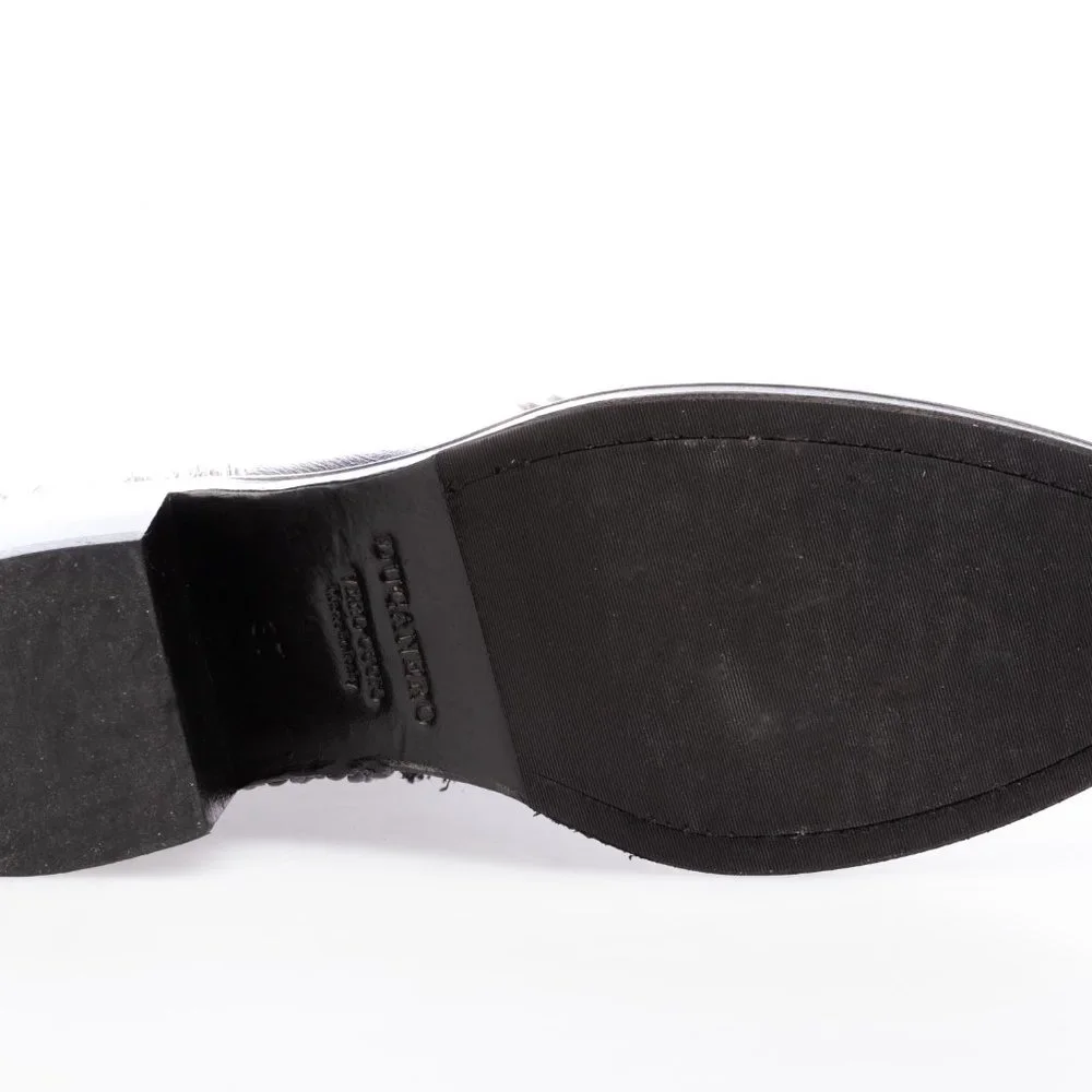 Ducanero Black Ankle Boot Washed Combination leather and embroidery stretch - Picture 5 of 5